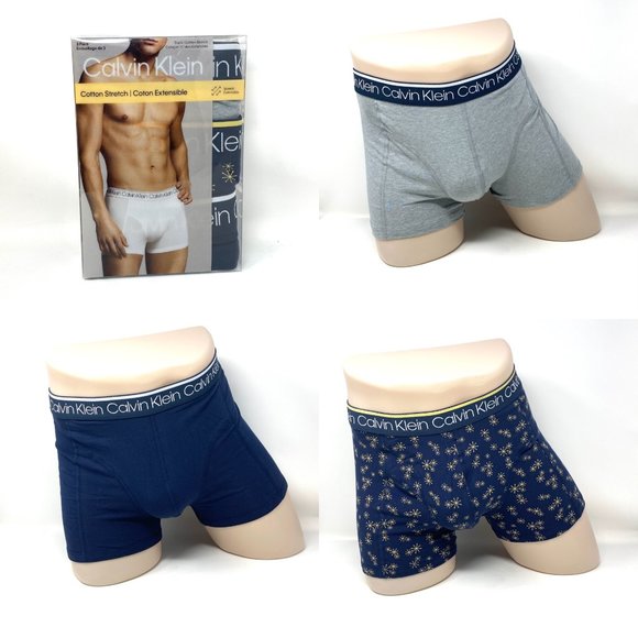 Calvin Klein Underwear Other - Calvin Klein 3 Pack Men Size Underwear NP24210403 Cotton Stretch Navy Gray Trunk